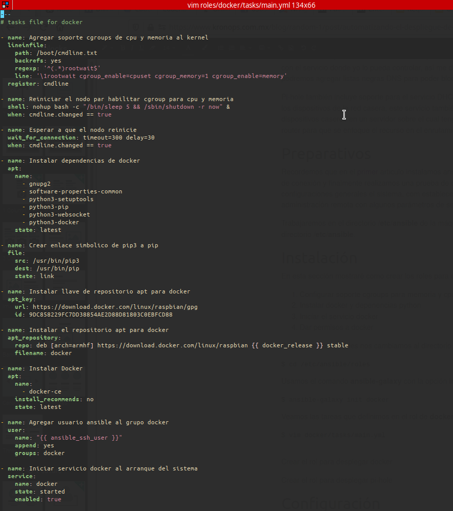 Ansible role docker tasks