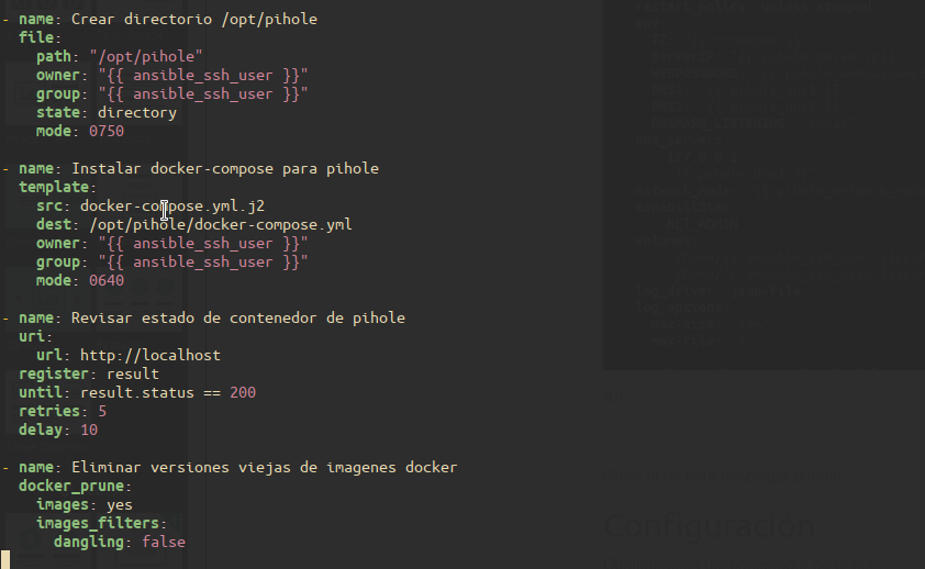 Ansible roke pi-hole tasks extra
