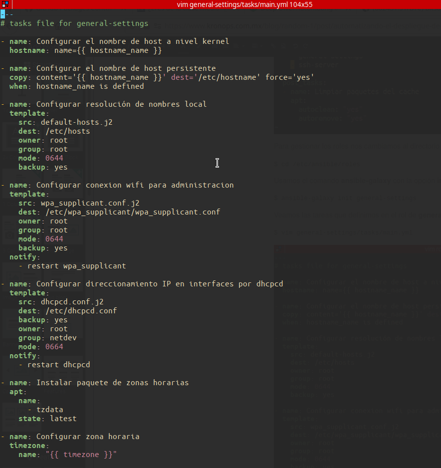 Ansible playbook tasks