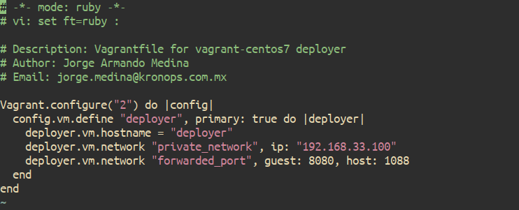 Vagrant vagrantfile deployer