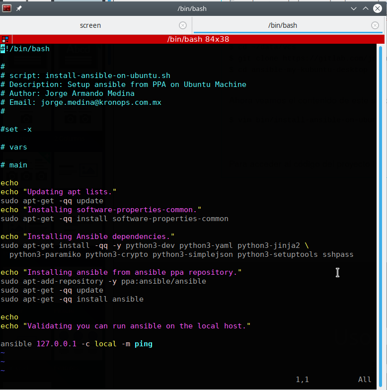 Script install ansible ubuntu