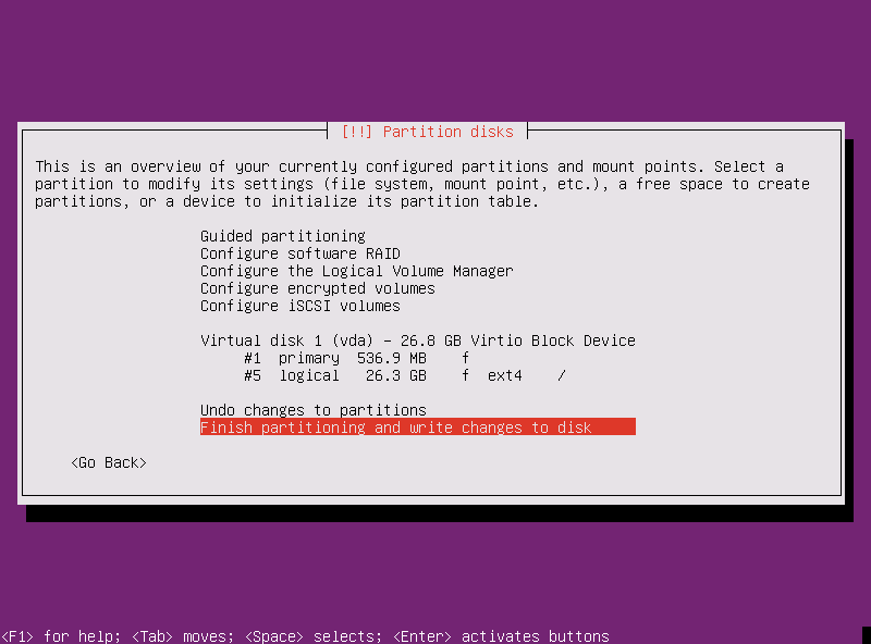Instalación Ubuntu Server - discos