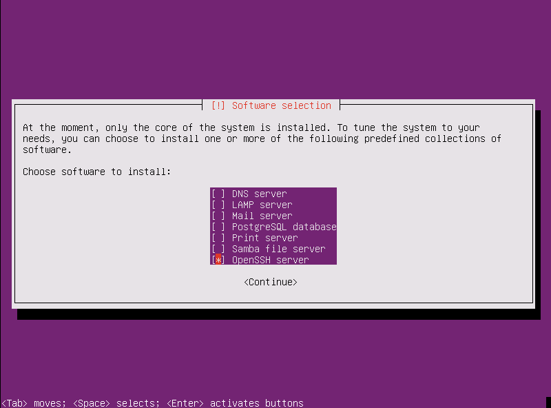 Instalación Ubuntu Server tasksel
