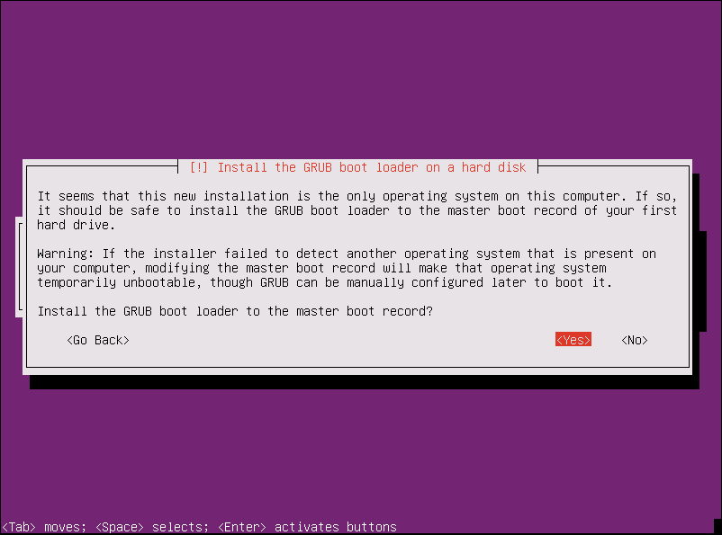 Instalación Ubuntu Server - gestor de arranque