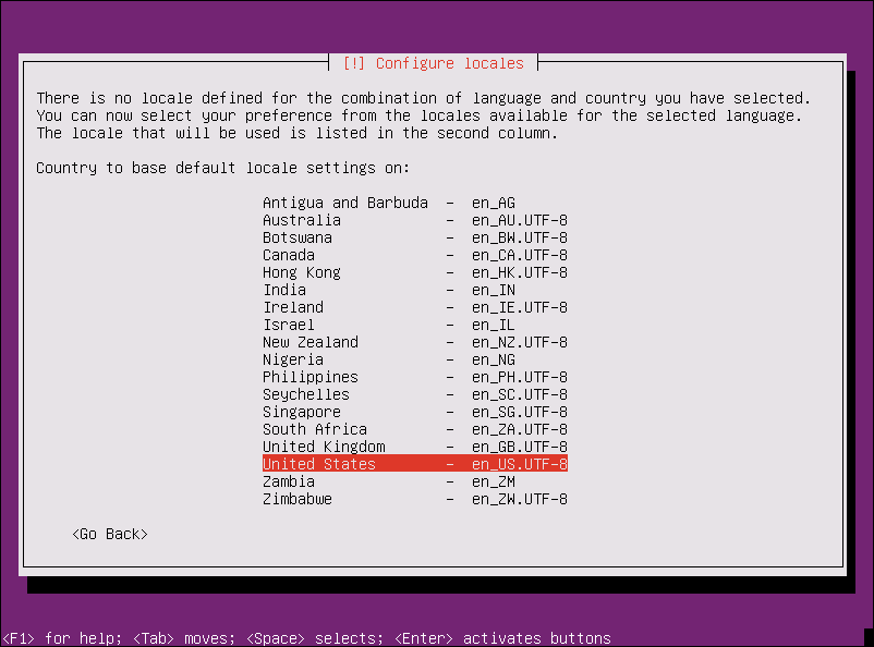 Instalación Ubuntu Server - locales