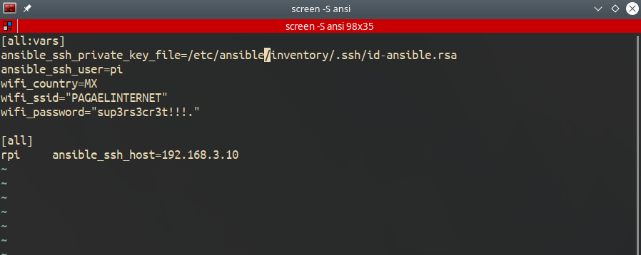 Ansible inventory