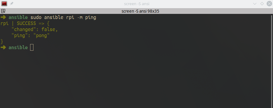 Ansible ping